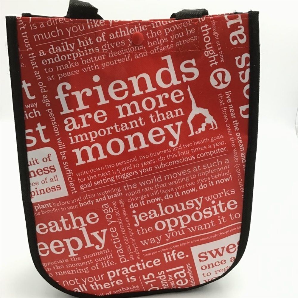 Lululemon Athletica Red Reusable Tote Bag